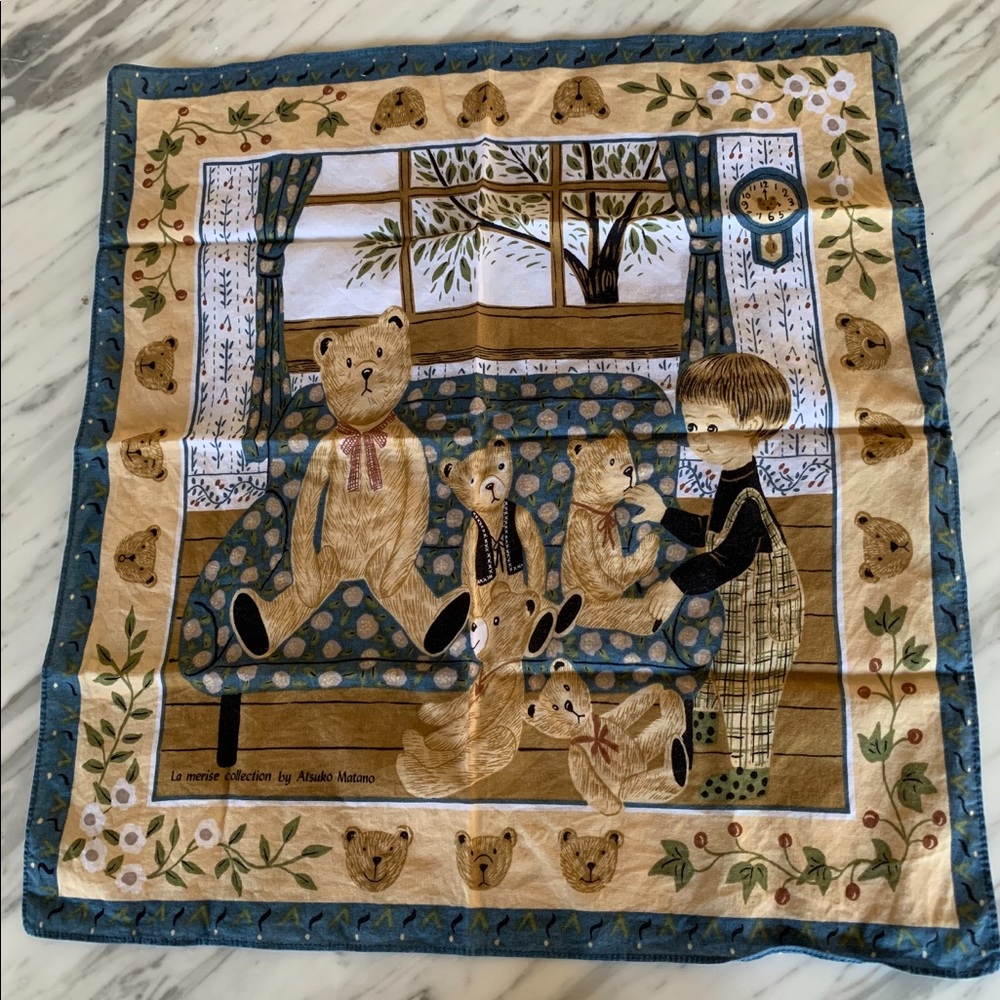 Bought in Japan Atsuko Matano Bear Handkerchief